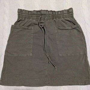 Anthropologie Linen Blend Green Skirt Size S